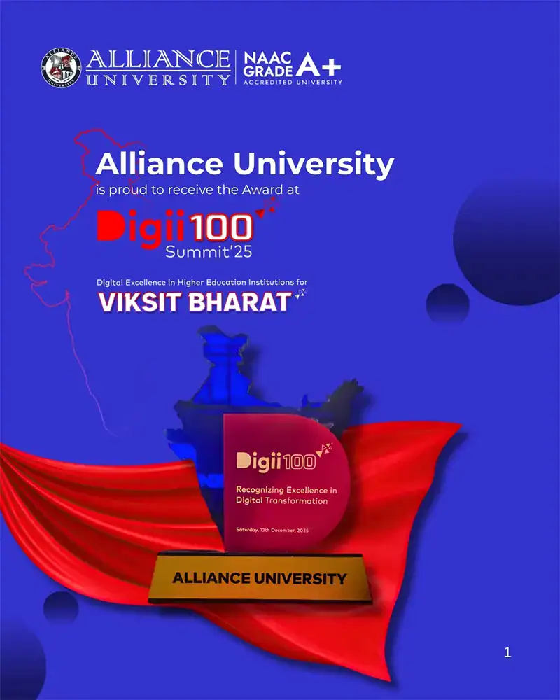 Alliance University Recognised Among India’s Top 100 Institutions at Digii100 Summit 2025